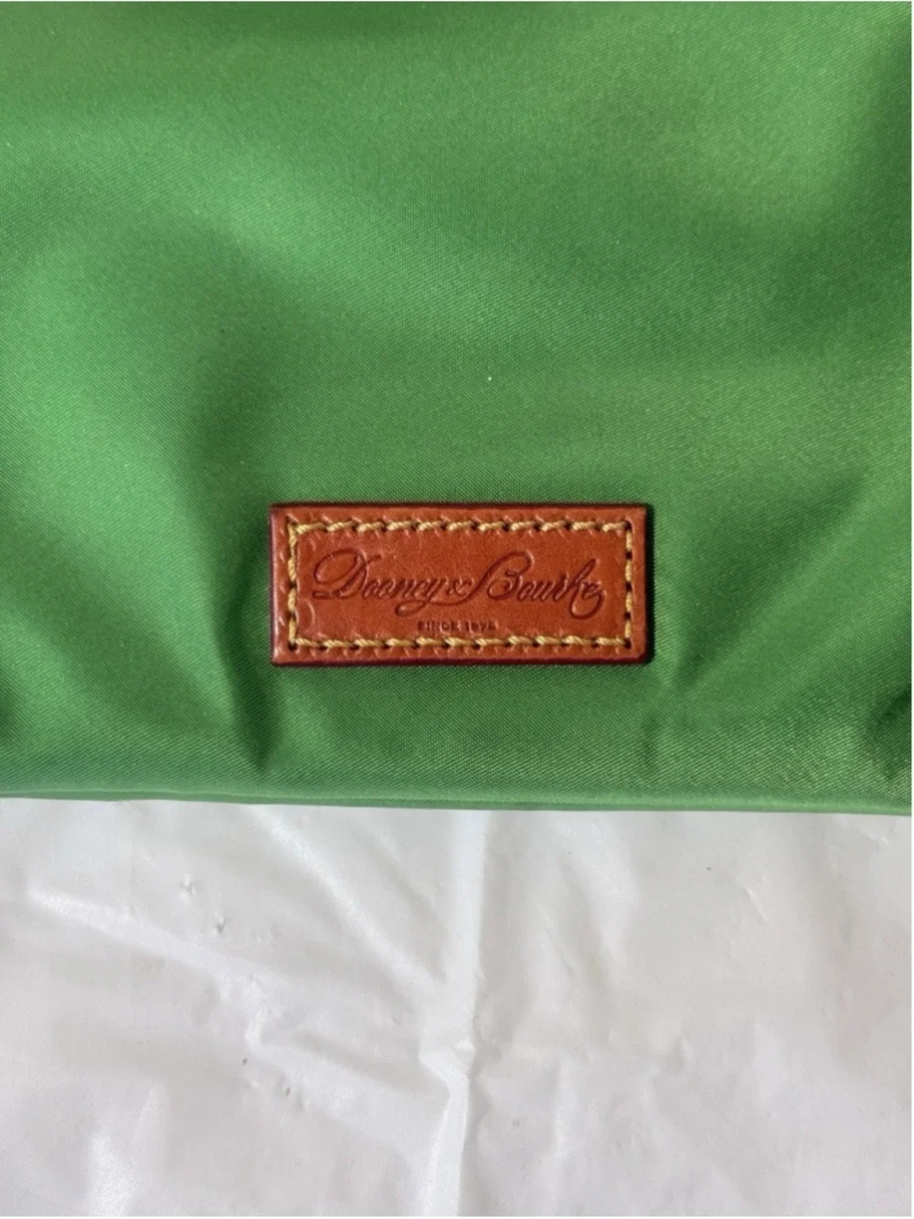 Dooney & Bourke Green Nylon North South Triple Zip Shoulder Crossbody Bag Purse